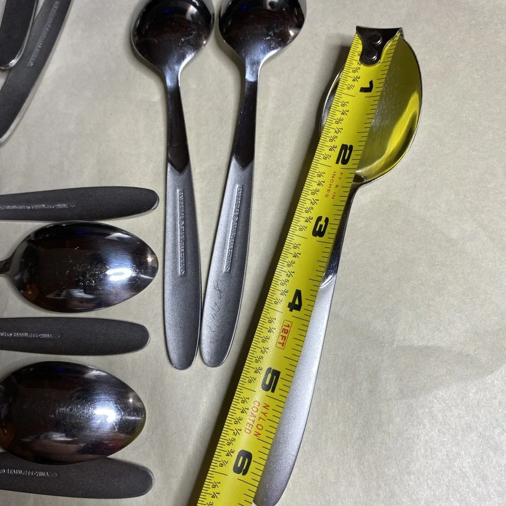 Crescent Stainless by Cambridge Frost‎ Handle, Glossy Bowl 24 Pc Lot